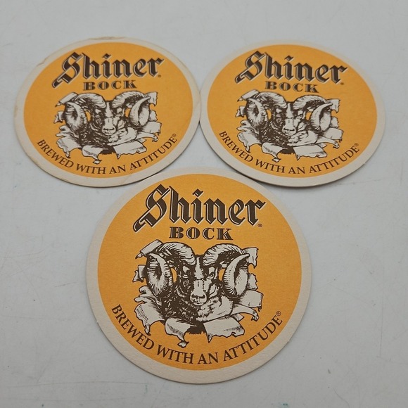 Other - Vintage Shiner Rock Coasters Set Of 3‎ Beer Brewed With An Attitude Texas